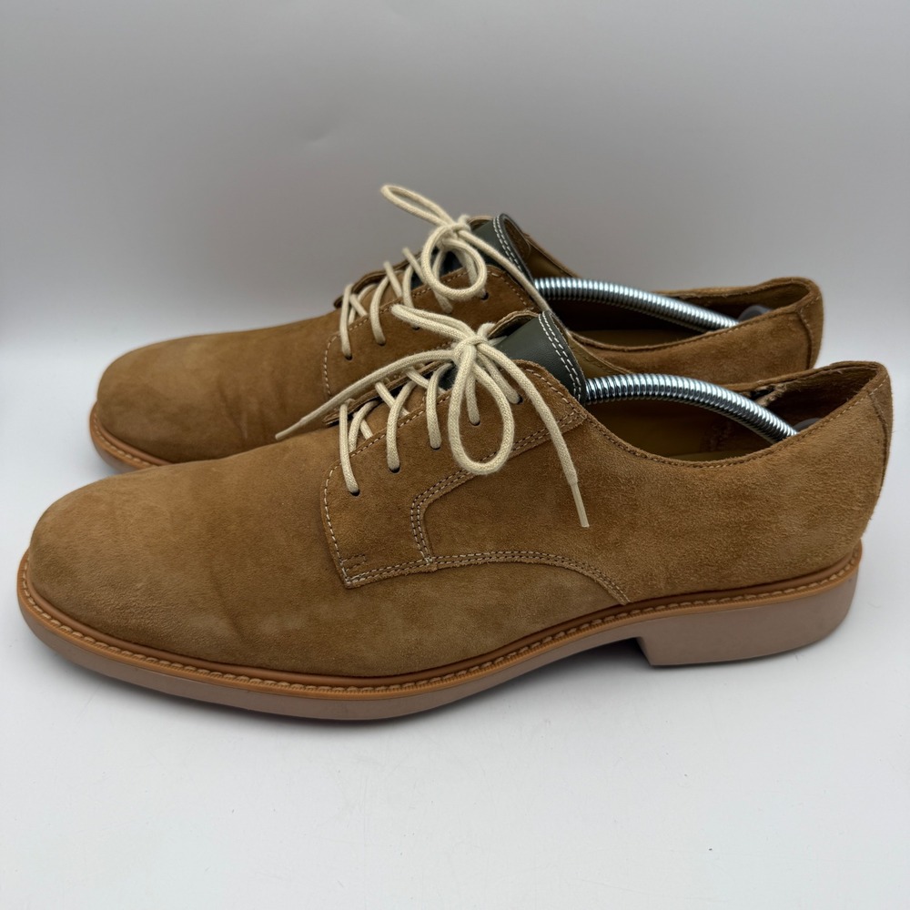 Cole Haan Grand.OS Derby Shoes Mens 11.5 Tan Suede Plain Toe‎ C13800